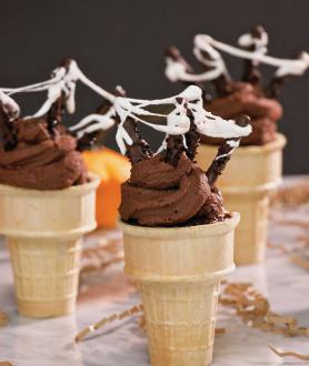 Haunted Forest Devil’s Food Cupcake Cones