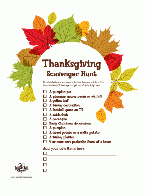 Thanksgiving Scavenger Hunt Preview