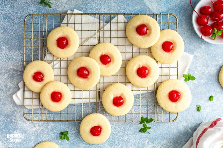Cherry Almond Whipped Shortbread Cookies Imperial 