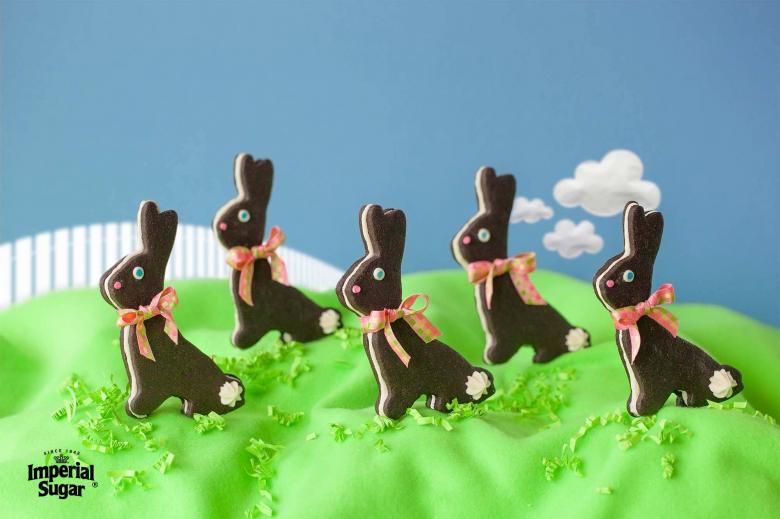 Chocolate Sandwich Bunny Cookies with Marshmallow Buttercream imperial