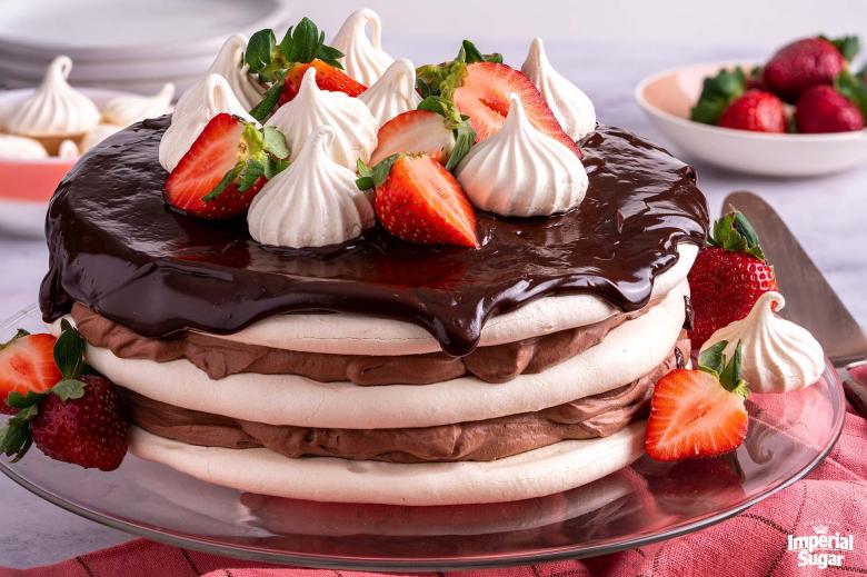 Chocolate Strawberry Meringue Torte | Imperial Sugar