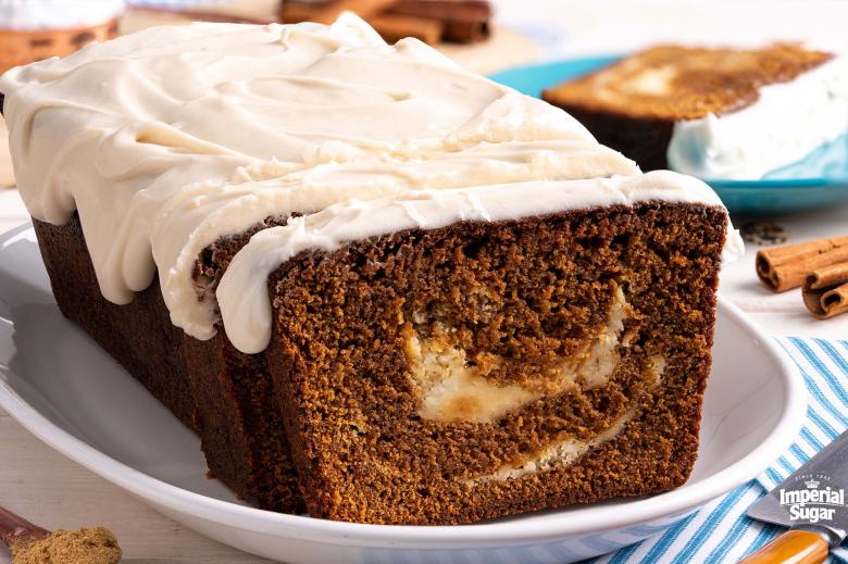 Gingerbread Pound Cake with Cream Cheese Swirl Imperial