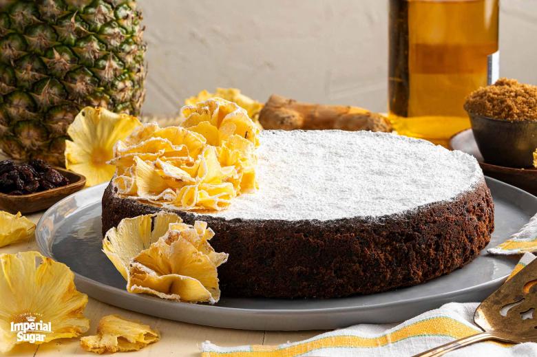 Jamaican Rum Cake with Pineapple Flowers Imperial 