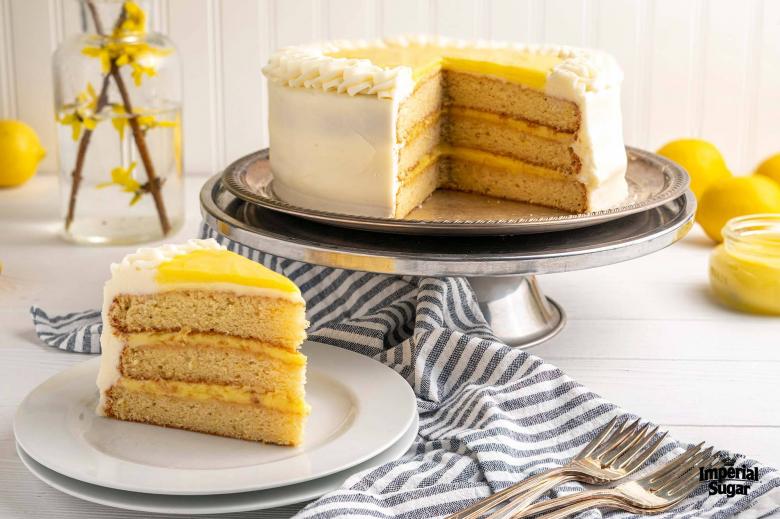 Lemon Curd Layer Cake with Cream Cheese Frosting 