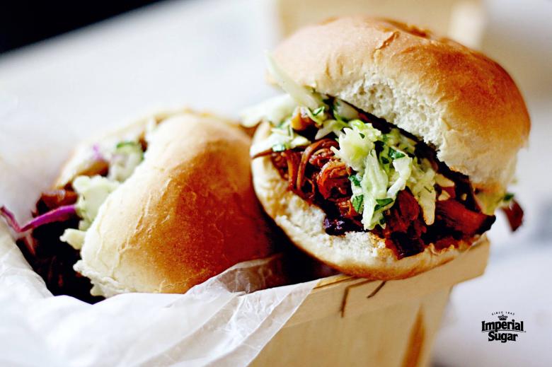 Slow Cooker Cherry Chipotle Pulled Pork with Cilantro Lime Slaw