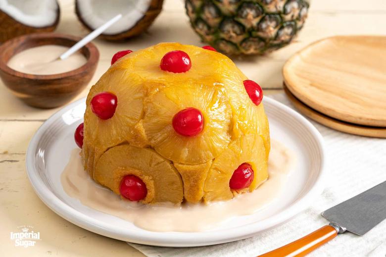 Pineapple Steamed Sponge with Coconut Sauce Imperial 
