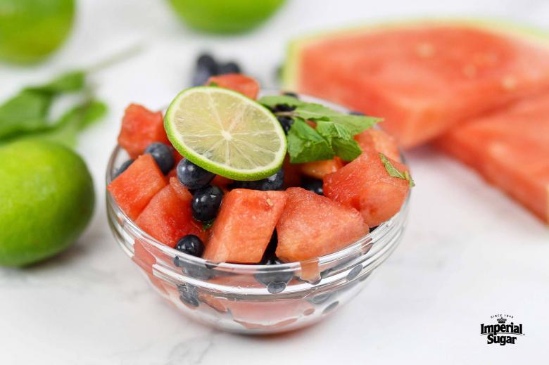 Watermelon Blueberry Mojito Salad