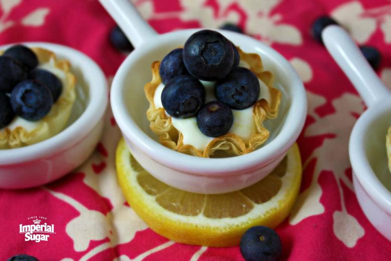 Blueberry Lemon Cream Mini Tarts