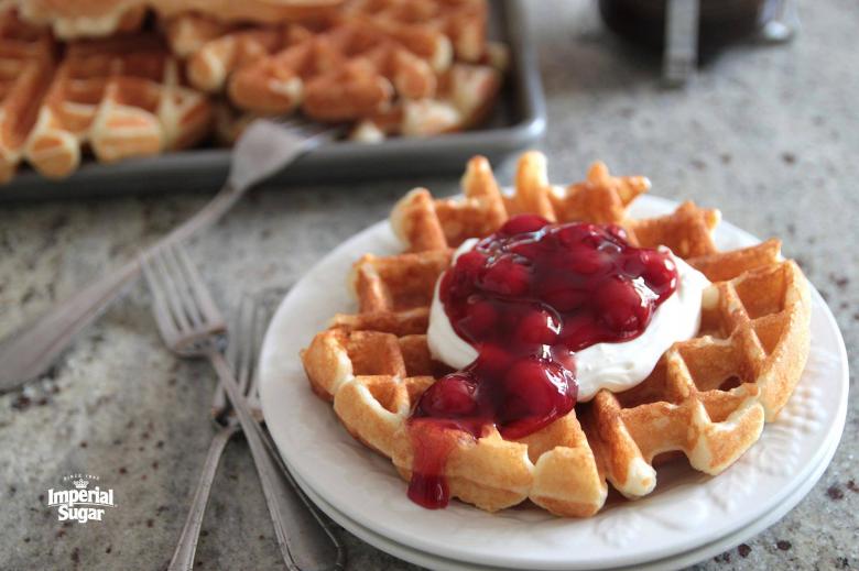 Cherry Cheesecake Sour Cream Waffles imperial