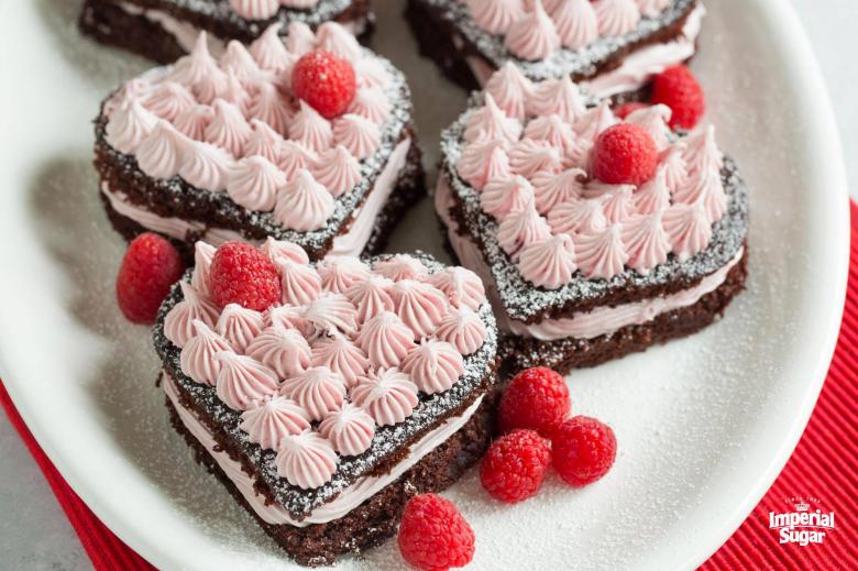 Chocolate Cake Hearts with Raspberry Frosting imperial