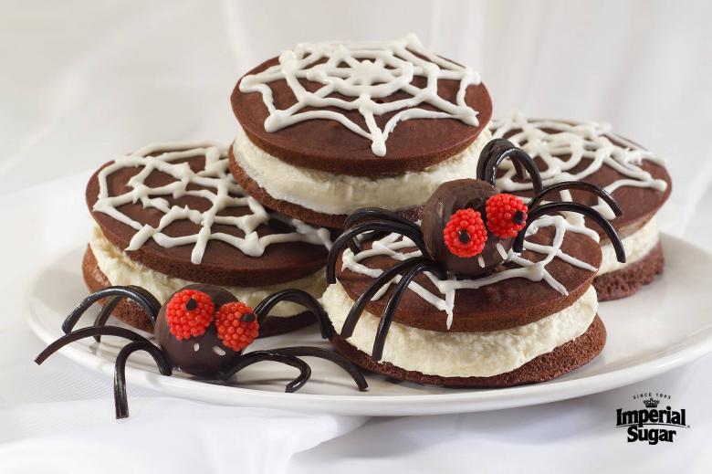 Chocolate Spider Web Whoopie Pies