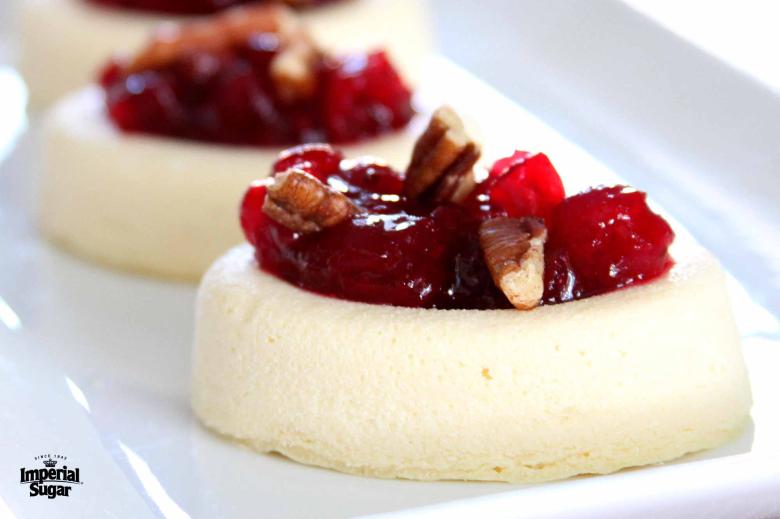 cranberry and pecan topped mini cheesecakes imperial