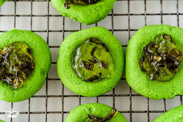 Green Velvet Jalapeno Jelly Filled Thumbprint Cookies Imperial 