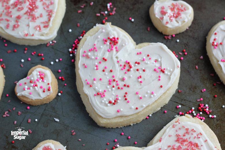 Heart Shaped Frosted Shortbread Cookies