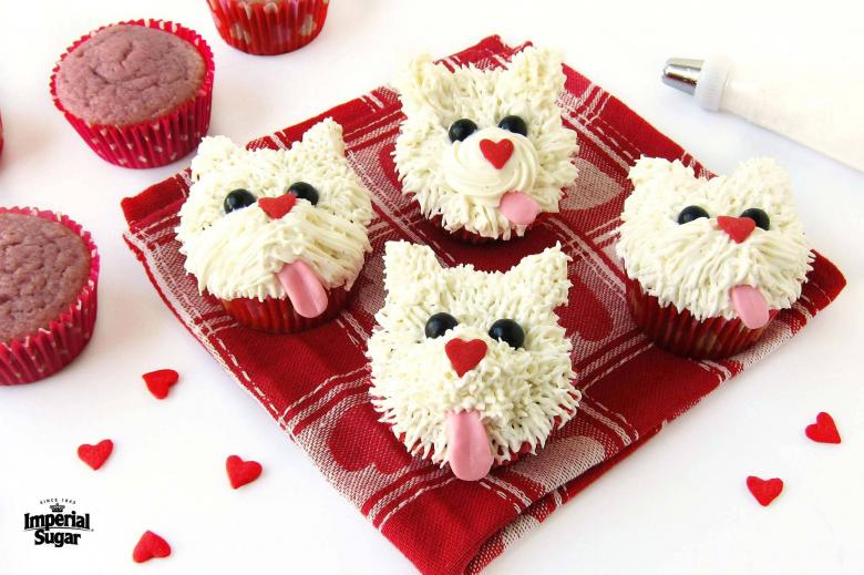 Puppy Love Raspberry Cupcakes