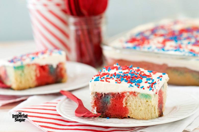 Red White & Blue Poke Cake imperial