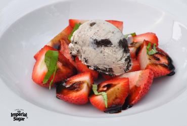 Balsamic Strawberries with Cookies & Cream Ice Cream imperial