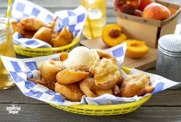 Beer Batter Fried Peaches