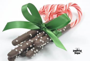 Chocolate Dipped Peppermint Candy Canes