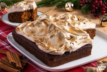 Gingerbread Cake with Marshmallow Molasses Meringue Imperial 