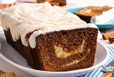 Gingerbread Pound Cake with Cream Cheese Swirl Imperial
