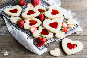 Heart Shaped Butter Cookies with Jam