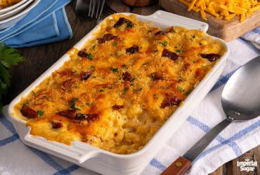 Macaroni and Cheese with Candied Bacon Imperial