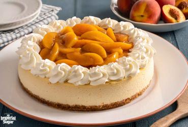 Peach Cobbler Topped Cheesecake Imperial