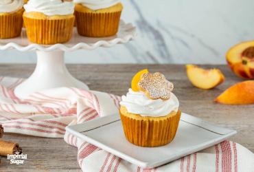 Peach Cobbler Cupcakes & Whipped Cream Icing