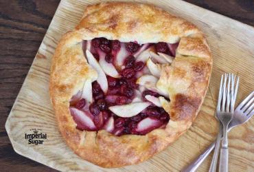 Rustic Almond Pear Cranberry Galette imperial
