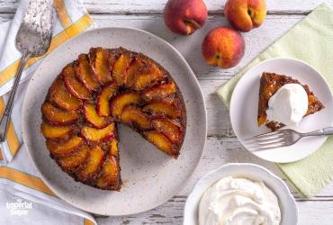 Upside Down Peaches and Cream Cake Imperial 