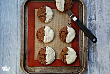 White Chocolate Dipped Chewy Gingersnaps
