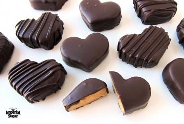 Chocolate Peanut Butter Fudge Hearts