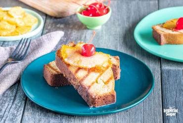 Grilled Pound Cake with Roasted Pineapple