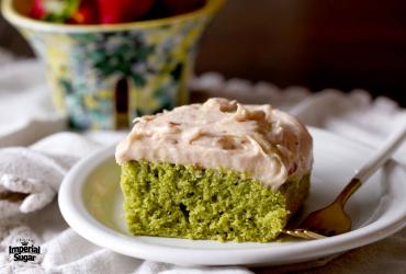 Matcha Sheet Cake with Strawberry Frosting Imperial