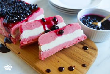 Red, White and Blueberry Ice Cream Cake Imperial